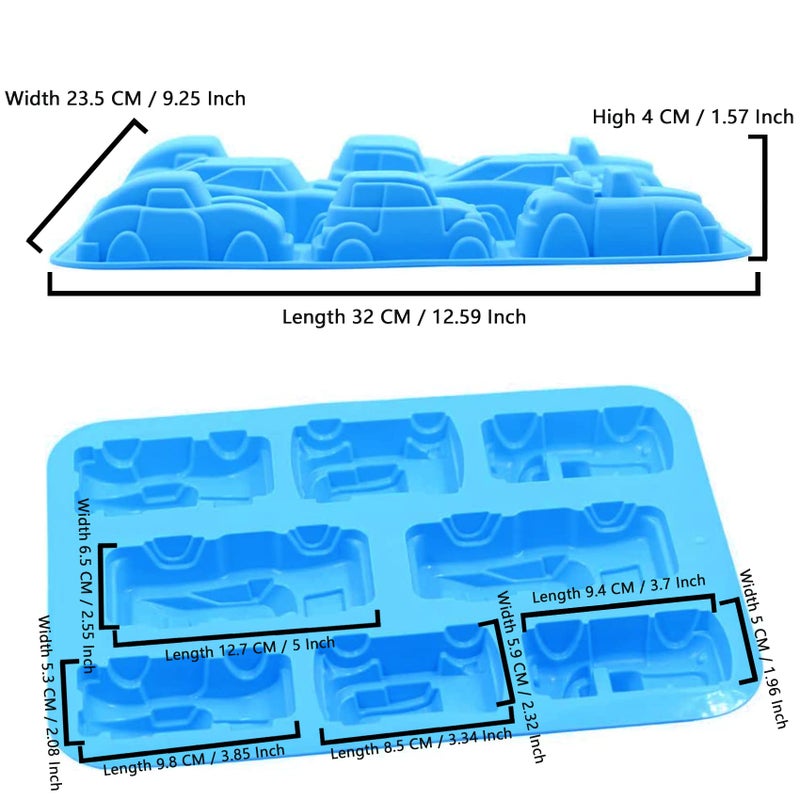 DSYJ 1 X Silicone Cars Chocolate Pudding Baking Mould Cake Decoration DIY Pan, Dishwasher Microwave Safe 8 Car - Image 4